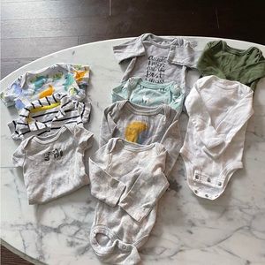 NB baby boys onesies lot #1